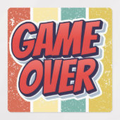 Stickers. Retro. Pizza. Game over. Labels (Design 1)