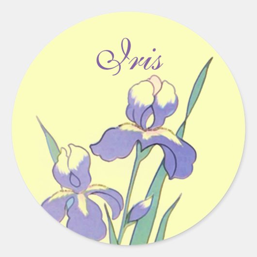 Stickers Ronde Dot Iris gepersonaliseerde aangepas (Voorkant)