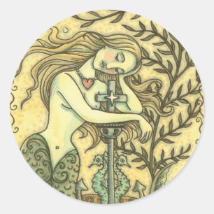 STICKERS RondSHEET MELANCHOLY MERMAID FANTASY