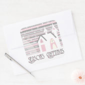 Stickers - Roze en grijze Wintry Scene (Envelop)