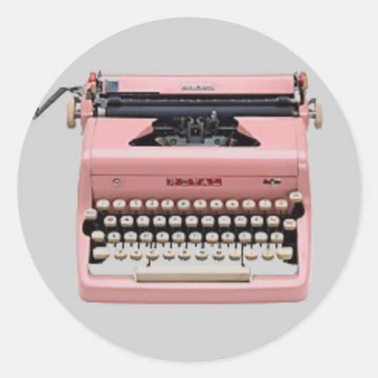Stickers -  roze typemachine (Voorkant)
