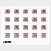 Stickers -  Roze Typewriter (wit) (Vel)