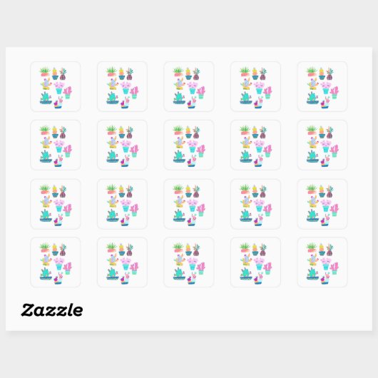 Stickers Schattigee cactus succulente cactussen (Vel)