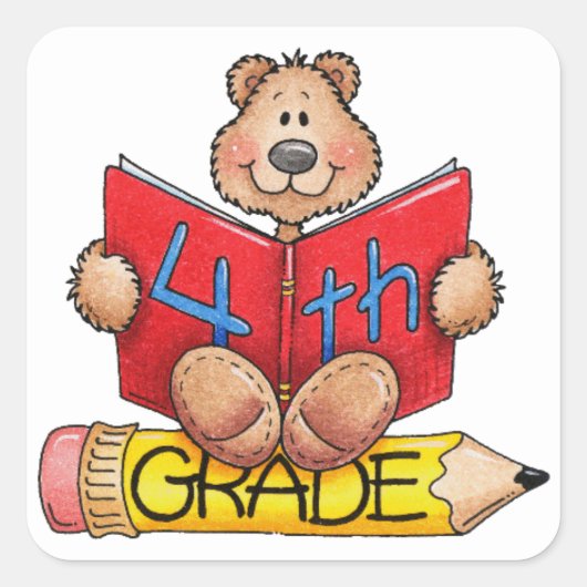 Stickers/School 4e graad Vierkante Sticker (Voorkant)