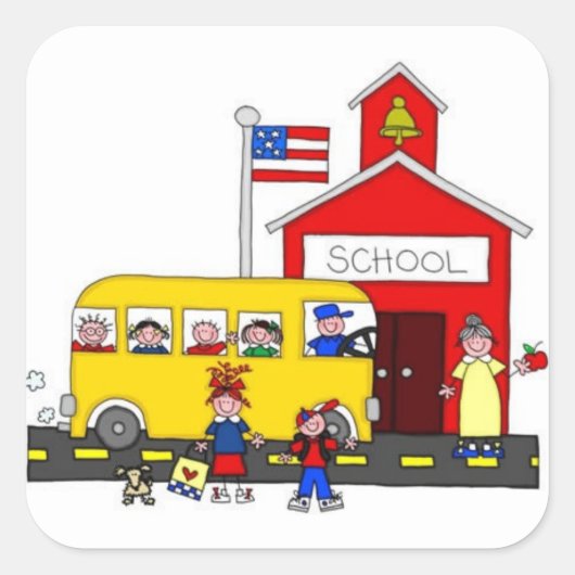 Stickers/School Vierkante Sticker (Voorkant)