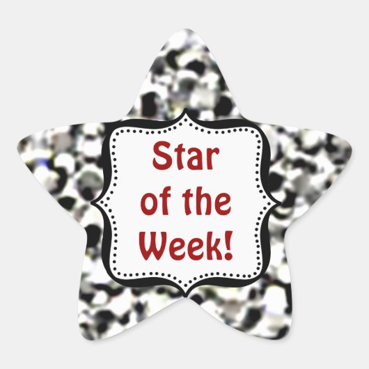 Stickers -Silver faux glitter Student Star of Week (Voorkant)