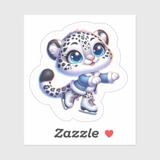 Stickers Snow Leopard Big Cat Anime Sport (Vel)