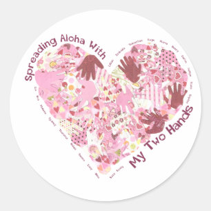Stickers: Spreiding Aloha (per vel van 20) Ronde Sticker