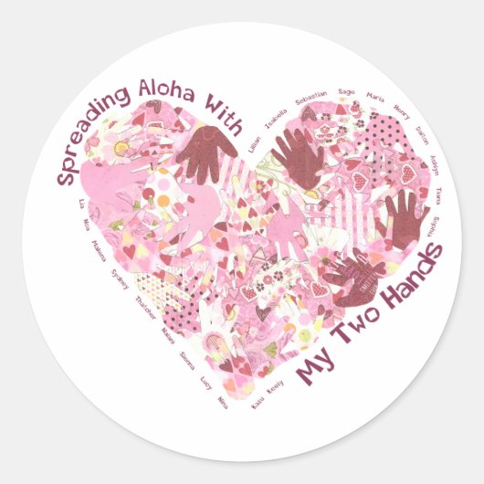 Stickers: Spreiding Aloha (per vel van 20) Ronde Sticker (Voorkant)