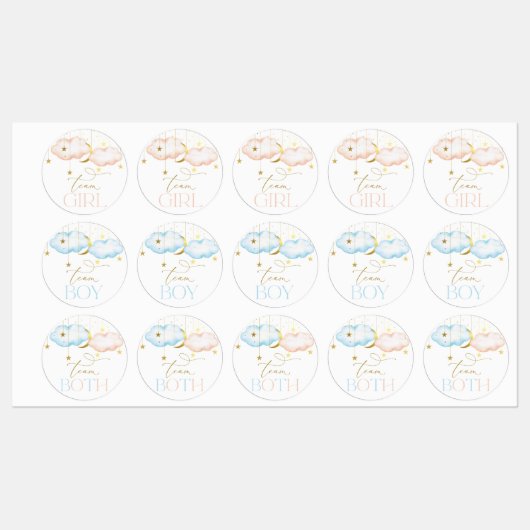 Stickers, teamjongen, teammeisje onthullen labels (Vel)