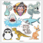 Stickers ter illustratie van dieren (Vel)