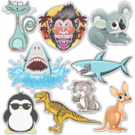 Stickers ter illustratie van dieren