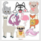 Stickers ter illustratie van dieren (Vel)