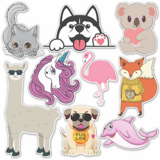 Stickers ter illustratie van dieren (Voorkant)