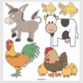 Stickers ter illustratie van dieren (Vel)