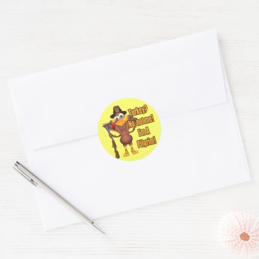 Stickers - Thanksgiving Turkije Pelgrim (Envelop)
