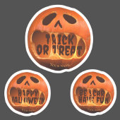 Stickers Trick or treat pompoen Happy Halloween