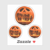 Stickers Trick or treat pompoen Happy Halloween (Vel)