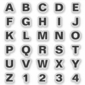 Stickers Uitgesneden Vinyl Alfabet Zwart (Voorkant)