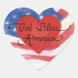 Stickers USA God Bless America Heart