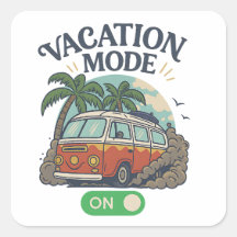 Stickers Vakantiemodus aan – Retro VW Camper van P