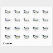 Stickers van Afstuderen met blauw gele typografie (Vel)