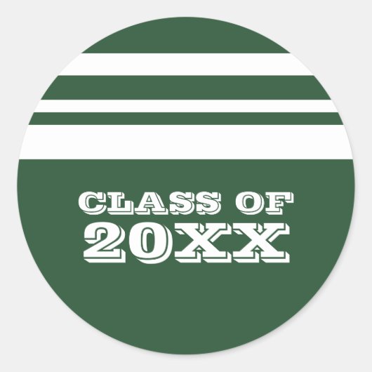 Stickers van Afstuderen met groene/witte strepen (Voorkant)