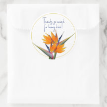 Stickers van Bird of Paradise Favor Bedankt