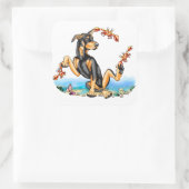 Stickers van Black Doberman Pinscher Kinda Crabby (Tas)