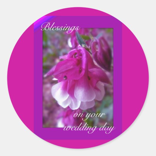 Stickers van Columbine Wedding Day Blessings (Voorkant)