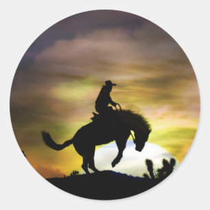 Stickers van cowboy en Bucking Horse