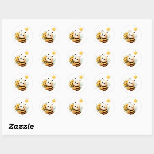 Stickers van Cute Bee (Vel)