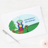 Stickers van Cute boy's treinstation (Envelop)