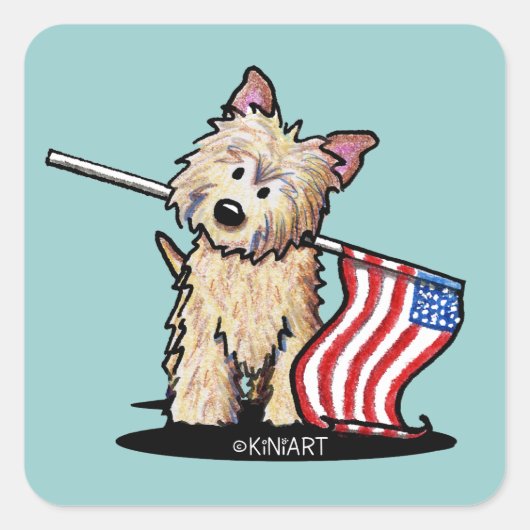 STICKERS van de Amerikaanse Caïro Terrier Dog (Voorkant)