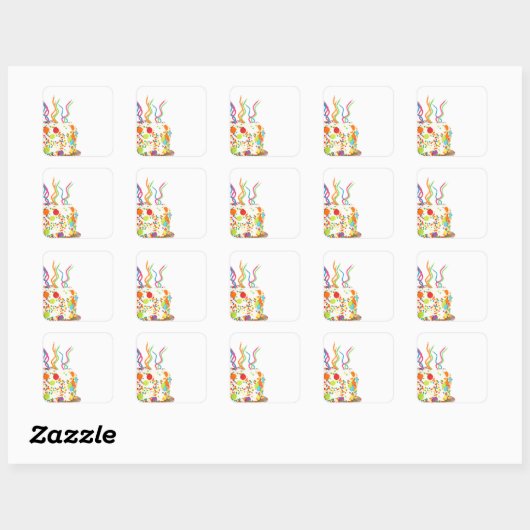 Stickers van de Birthday Cake (Vel)