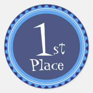 Stickers van de Blue First Place Award van leraar
