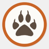 Stickers van de bosthema Birthday Round - Wolf (Voorkant)