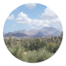 Stickers van de Crete Mountain Scene