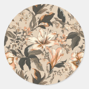 Stickers van de  Floral Pattern-ronde