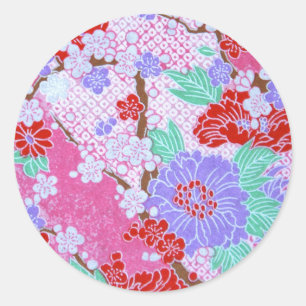 Stickers van de Japanse Sakura Pattern-ronde