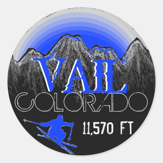 Stickers van de Karel de Vail Colorado blauwe ski (Voorkant)