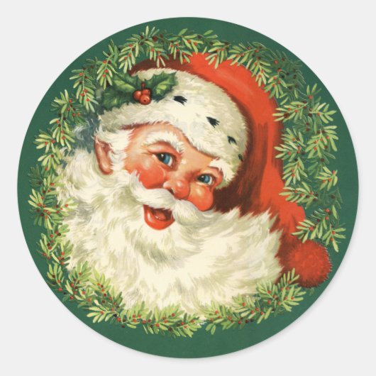  Stickers van de kerstman uit de jaren 1940 (Voorkant)