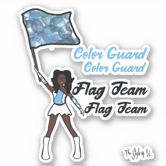 Stickers van de Kleur van de vlag (Sky Blue White) (Voorkant)