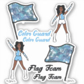 Stickers van de Kleur van de vlag (Sky Blue White  (Voorkant)