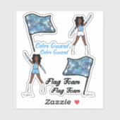 Stickers van de Kleur van de vlag (Sky Blue White  (Vel)