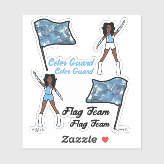 Stickers van de Kleur van de vlag (Sky Blue White  (Vel)