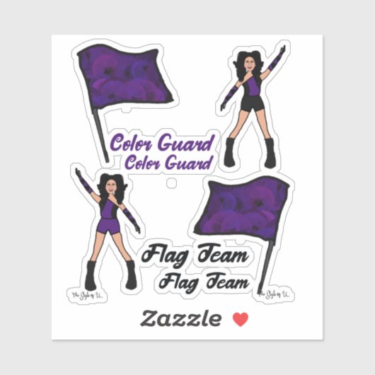 Stickers van de Kleur van de vlag (Violet 2) (Vel)