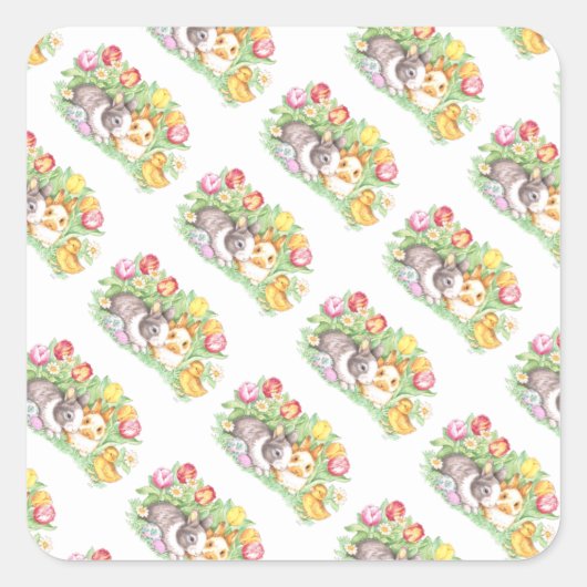 Stickers van de lente-feestdag paasbunny (Voorkant)