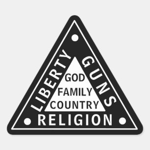 Stickers van de liberty Pistolen Religion-driehoek