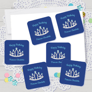 Stickers van de Royal Blue Princess Tiara Birthday